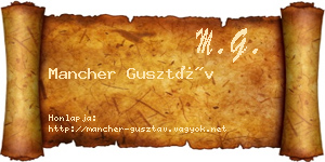 Mancher Gusztáv névjegykártya
