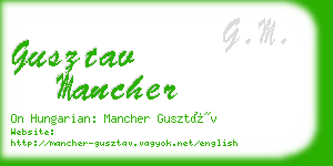 gusztav mancher business card